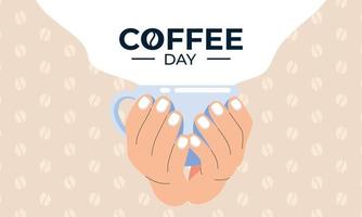 Internationale dag van koffie illustratie hand- getrokken vector