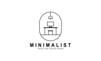 minimalistische meubilair logo, lijn kunst meubilair logo vector