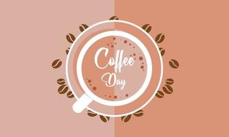 Internationale dag van koffie achtergrond, koffie kop logo vector