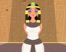 Cleopatra Egyptische koningin tafereel vector