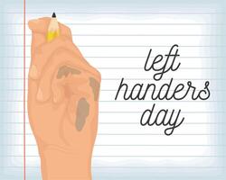 links handers dag belettering ansichtkaart vector