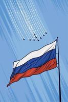 Rusland vlag en luchtmacht vector