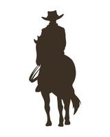 cowboy in paardensilhouet vector