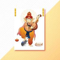 heer ganesha brochure festival van ganesh chaturthi kaart ontwerp vector