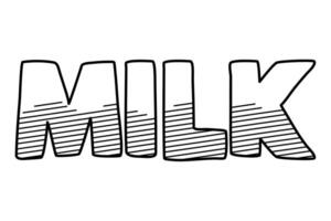 melk belettering schetsen stijl vector