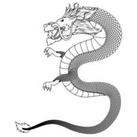 Chinese draak schetsen stijl vector