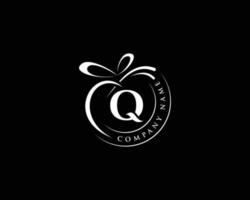 abstract geschenk brief q logo ontwerp, vector q brief logo ontwerp, afgeronde stijl gemakkelijk vector belettering logo ontwerp