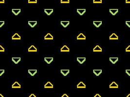 driehoek naadloos patroon Aan zwart achtergrond. pixel stijl vector