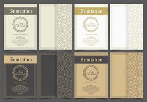 vintage patroon uitnodiging set vector