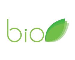 bio logo met bladeren groen biologisch - vector