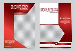 rode brochure sjabloon met afbeeldingsruimte vector