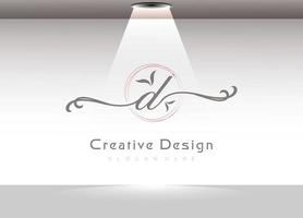 elegant handschrift brief d logo sjabloon vector