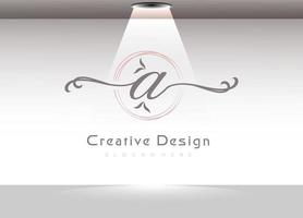 elegant handschrift brief een logo sjabloon vector