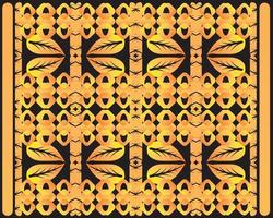 batik patroon goud zwart kleur vector