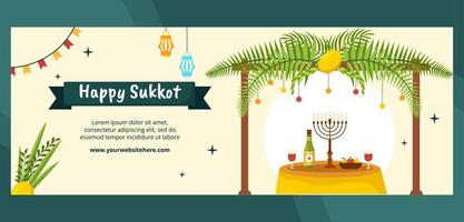 Joods vakantie sukkot Hoes sjabloon hand- getrokken tekenfilm vlak illustratie vector