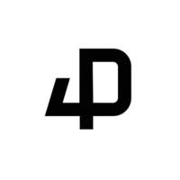 eerste brief 4d icoon vector logo sjabloon illustratie ontwerp pro vector