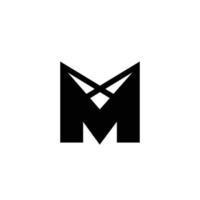 luxe brief m logo ontwerp concept sjabloon pro vector