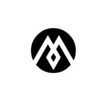 luxe brief m logo ontwerp concept sjabloon pro vector