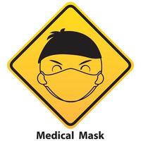 teken waarschuwing slijtage masker symbool vector