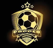 illustratie van gouden voetbal symbool of etiket vector
