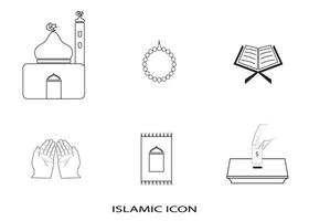 Islamitisch beroerte icoon reeks voor web ontwerp vector
