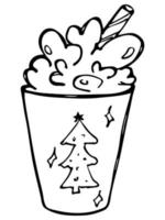schattige milkshake illustratie. eenvoudige beker clipart. mooie drank doodle vector