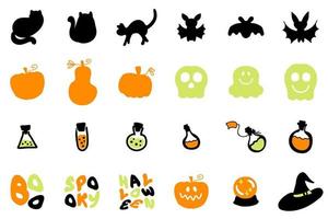 gelukkig halloween tekenfilm tekens clip art verzameling. vector