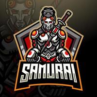 samurai mecha esport logo mascotte ontwerpafdruk vector