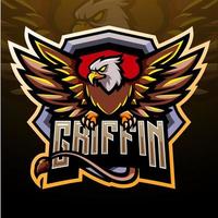 griffioen mascotte esport logo ontwerp vector