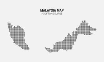 gemakkelijk zwart halftone kaarten van Maleisië illustratie vector