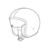 sjabloon helm voor de helft gezicht, lijn kunst helm vector illustratie, lijn kunst vector, helm vector