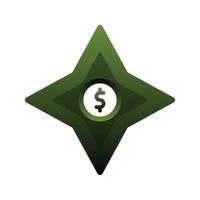 dollar shuriken logo helling ontwerp sjabloon icoon element vector
