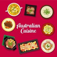 Australisch keuken bbq restaurant menu Hoes vector