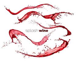 rood wijn of sap Golf plons, stromen met druppels vector