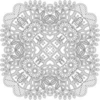 bloem decoratief ornament in etnisch oosters stijl, tekening ornament, schets hand- tekenen. kleur boek bladzijde. bloem mandala kleur boek bladzijde. volwassen kleur bladzijde. vector