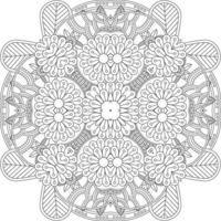 bloem decoratief ornament in etnisch oosters stijl, tekening ornament, schets hand- tekenen. kleur boek bladzijde. bloem mandala kleur boek bladzijde. volwassen kleur bladzijde. vector