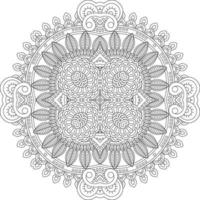 bloem decoratief ornament in etnisch oosters stijl, tekening ornament, schets hand- tekenen. kleur boek bladzijde. bloem mandala kleur boek bladzijde. volwassen kleur bladzijde. vector