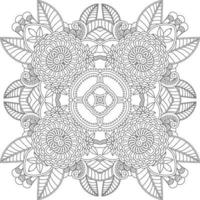 bloem decoratief ornament in etnisch oosters stijl, tekening ornament, schets hand- tekenen. kleur boek bladzijde. bloem mandala kleur boek bladzijde. volwassen kleur bladzijde. vector