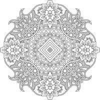 bloem decoratief ornament in etnisch oosters stijl, tekening ornament, schets hand- tekenen. kleur boek bladzijde. bloem mandala kleur boek bladzijde. volwassen kleur bladzijde. vector