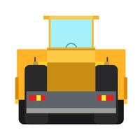 weg rol bouw uitrusting vector icoon machine asfalt. zwaar industrie snelweg reparatie geel vlak vrachtauto terug visie