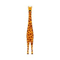 giraffe zoogdier vector icoon voorkant visie. dier karakter schattig bruin safari symbool. Afrika geel herbivoor