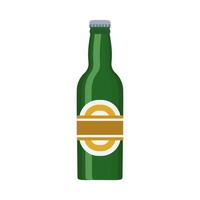 bier fles alcohol bar vector icoon. drank drinken mok glas lager brouwerij. schuim kroeg partij vlak tekenfilm ontwerp