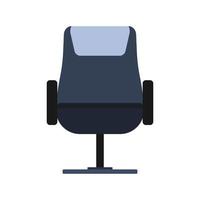 kantoor stoel voorkant visie vector icoon fruit. stoel bedrijf interieur element werk functie. zwart vlak ergonomisch uitrusting