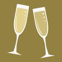 Champagne glas proost vector illustratie voor grafisch ontwerp en decoratief element