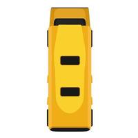 bus geel vector vlak icoon voertuig vervoer top visie geïsoleerd. tekenfilm passagier verkeer auto bovenstaande. busje pictogram gemakkelijk