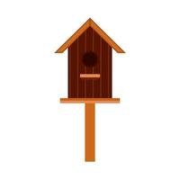 nestkast dierlijk ontwerp cartoon element vector pictogram. houten vogelhuisje geïsoleerd wit