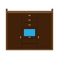 garderobe kast vector icoon meubilair interieur kleren plank illustratie. hanger kamer jurk houten kabinet slaapkamer