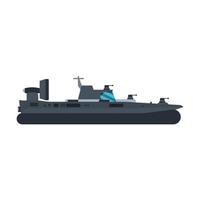 marine hovercraft kant visie vector icoon illustratie. boot zee vervoer water vaartuig snelheid. geïsoleerd marinier motor vlak toekomst vervoerder motor