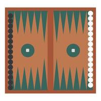 lang backgammon. een bord spel voor twee mensen. een spel voor vermaak en recreatie. vlak stijl. vector illustratie