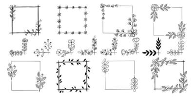 botanische hoek, ornament van bloemen en bladeren voor decoratie vector